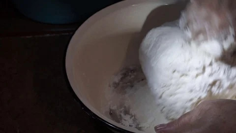 Making dough with hands Stock Footage 106197480