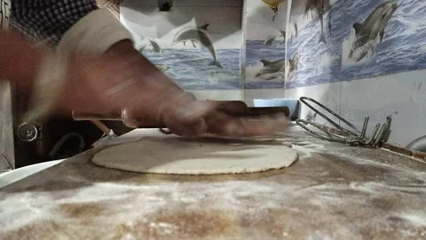 Making dough for pizza Stock Footage 238757241