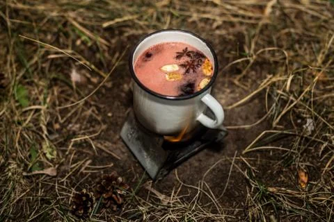 Making a drink outdoors in an Esbit oven Photos