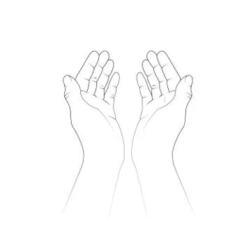 Making dua, prayer in arabic , asking God for help. Vector illustration. Stock Illustration