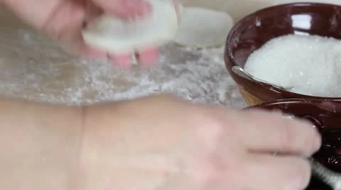 Making of dumplings with a cherry Stock Footage 11322753