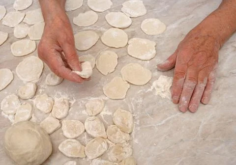 Making dumplings home Stock Photos