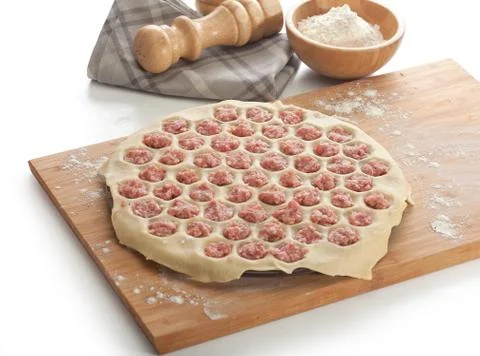 Making dumplings Stock Photos