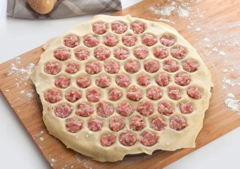 Making dumplings Stock Photos