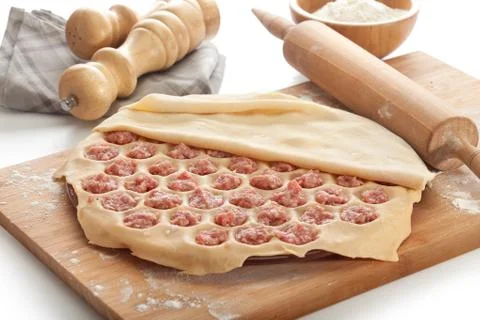 Making dumplings Stock Photos