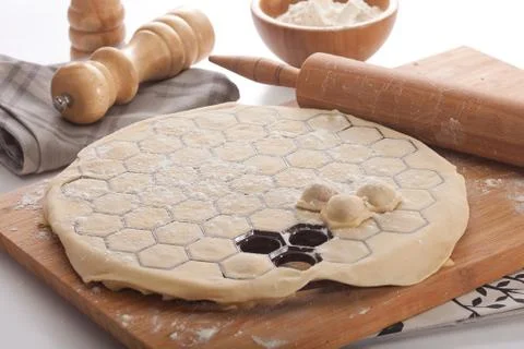 Making dumplings Stock Photos