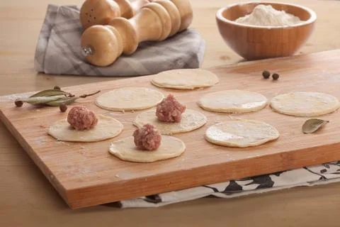 Making dumplings Stock Photos