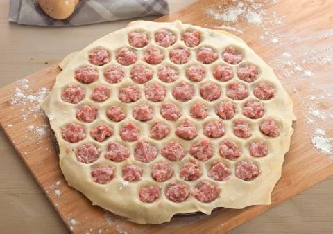 Making dumplings Stock-Fotos