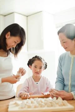 Making dumplings Stock Photos