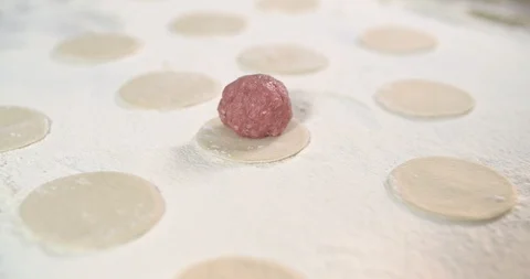 Making dumplings in slow motion Stock Footage 91905548