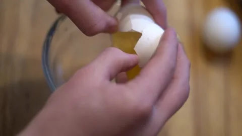 Making eggs, cooking eggs, scrambled eggs, breakfast Stock Footage 262183311