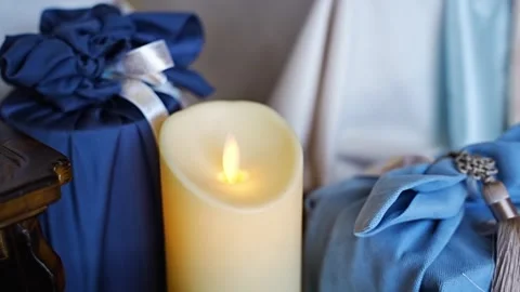 Making an electronic candle for decoration and ambiance Stock Footage 332650104