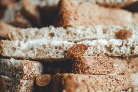 The making of an english style bread pudding Stock Photos
