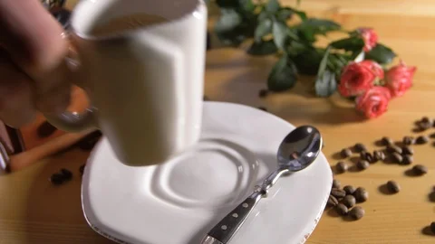 Making espresso art coffee Stock Footage 88188505