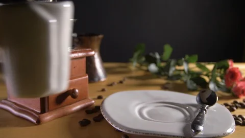 Making espresso art coffee Stock Footage 88188774