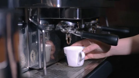 Making Espresso Coffee with Machine Stock Footage 103490639