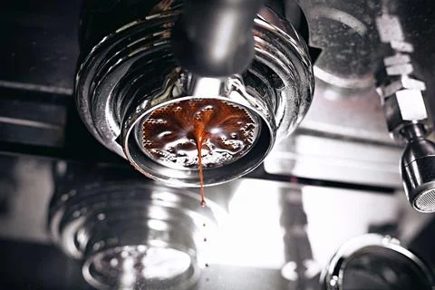 Making espresso on a coffee machine Stock Photos