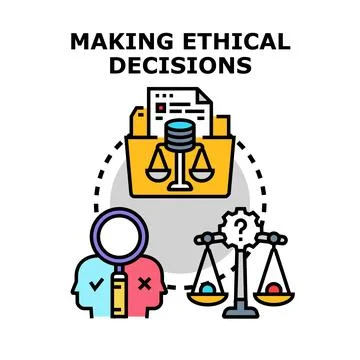 Making ethical decisions, choosing right path concept Stock Illustration
