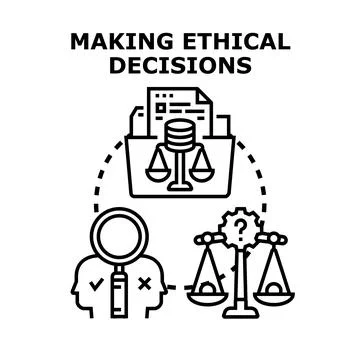 Making ethical decisions, choosing right path concept Stock Illustration