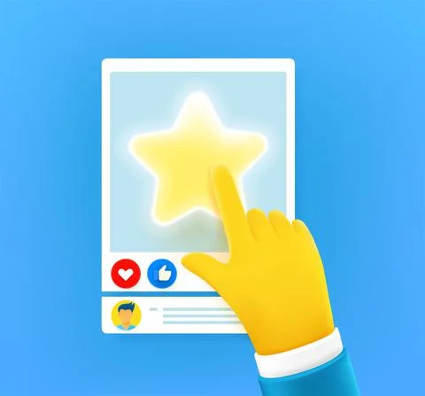 Making evaluation in social media post. 3d vector illustration Stock Illustration