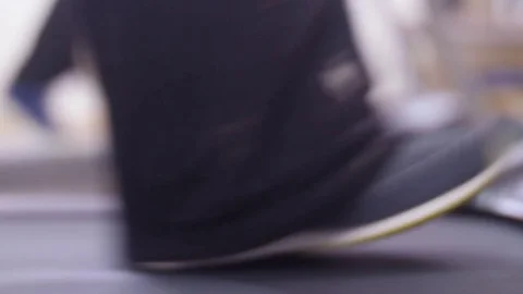 Making exercise on treadmill in gym Stock Footage 85198383
