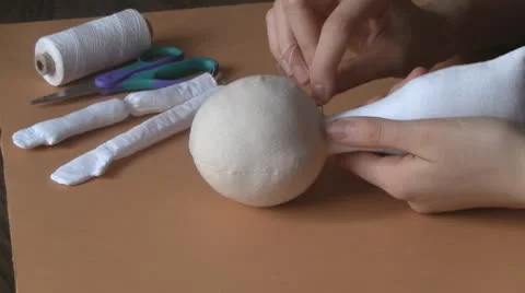 Making fabric toy 스톡 동영상 10736756