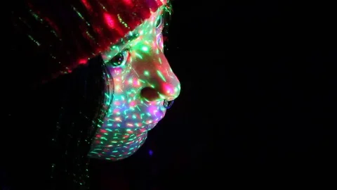 Making faces with lights Stock Footage 80071658