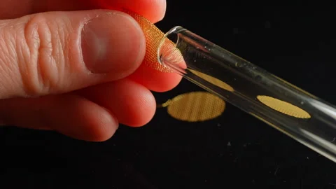 Making Fentanyl smoking pipe filter with Stem Kit Brass screens. Preparatio.. Stock Footage 321612192
