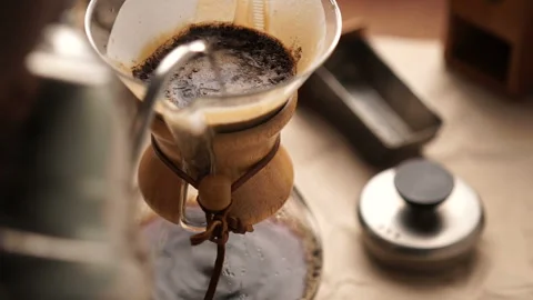 Making Filter Coffee Stock Footage 136445342