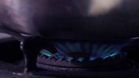 Making fire on gass stove Stock-Footage 198821751
