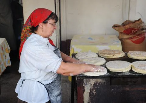 Making Flatbreads, Funchal, Madeira Stock Photos