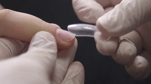 Making French Manicure Stock Footage 81128960