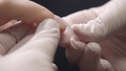Making French Manicure Stock Footage 81128970