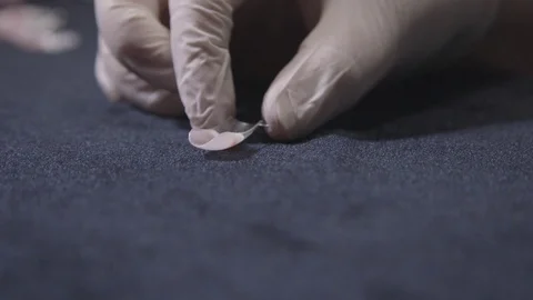 Making French Manicure Stock Footage 81129892