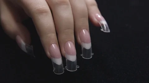 Making French Manicure Stock Footage 81130247