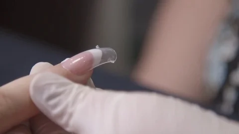 Making French Manicure Stock Footage 81131007