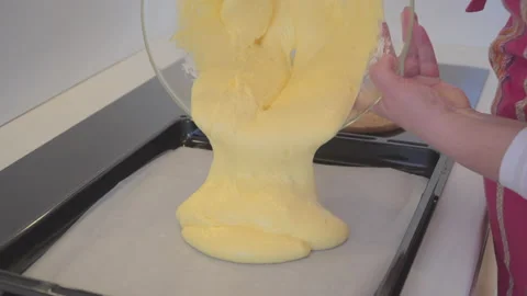 Making fresh cake in kitchen Stock Footage 144568249