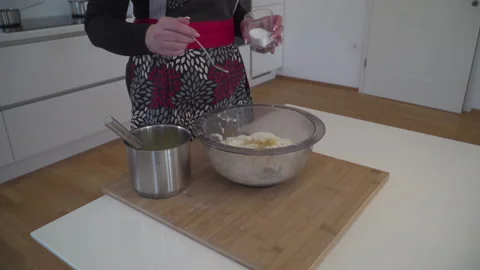 Making fresh cake in kitchen Stock Footage 145817074