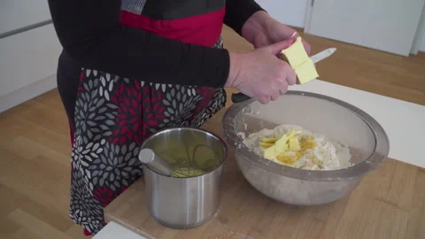 Making fresh cake in kitchen Stock Footage 145817094