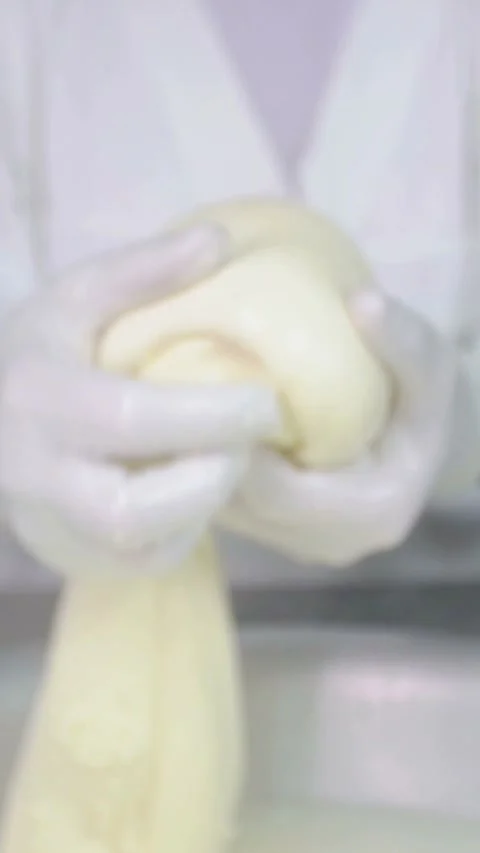 Making fresh cheese in a traditional kitchen with expert techniques Stock-Footage 312243166