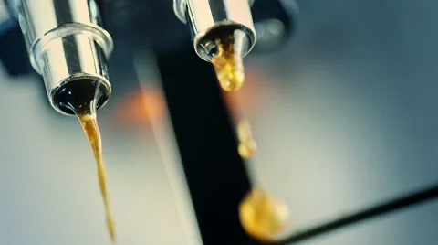 Making Fresh Coffee from a Coffee Espresso Machine Video stock 63840565