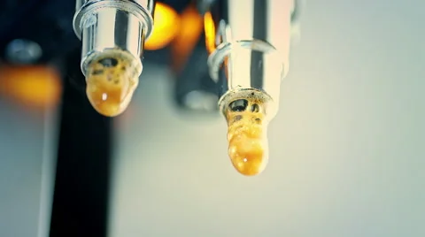 Making Fresh Coffee from a Coffee Espresso Machine Video stock 63840637