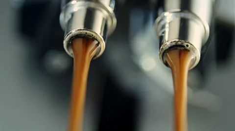 Making Fresh Coffee from a Coffee Espresso Machine Video stock 63841242