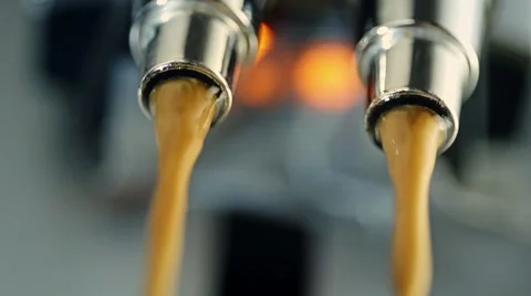 Making Fresh Coffee from a Coffee Espresso Machine Video stock 63841794