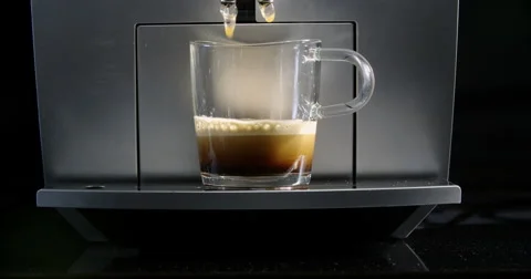 Making Fresh Coffee from a Coffee Espresso Machine Stock Footage 63845074