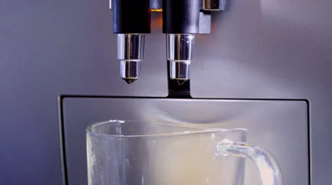 Making Fresh Coffee from a Coffee Espresso Machine Video stock 63845769