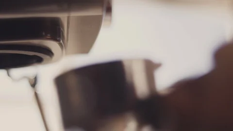 Making Fresh Coffee from a Coffee Espresso Machine Stock Footage 111472626