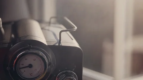 Making Fresh Coffee from a Coffee Espresso Machine Stock Footage 111474408