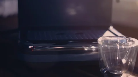 Making Fresh Coffee from a Coffee Espresso Machine Stock Footage 111474461
