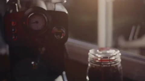 Making Fresh Coffee from a Coffee Espresso Machine Stock Footage 111476197